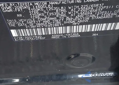 2014 Toyota Rav4 Le from USA, damaged, VIN 2T3BFREV1EW228611